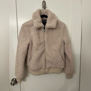 Banana Republic Women's Sherpa Cream Bomber Jacket